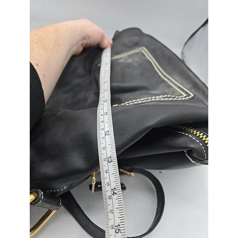 Zara Trafaluc Black Leather Shoulder Tote Satchel Hand Bag Purse‎ 11